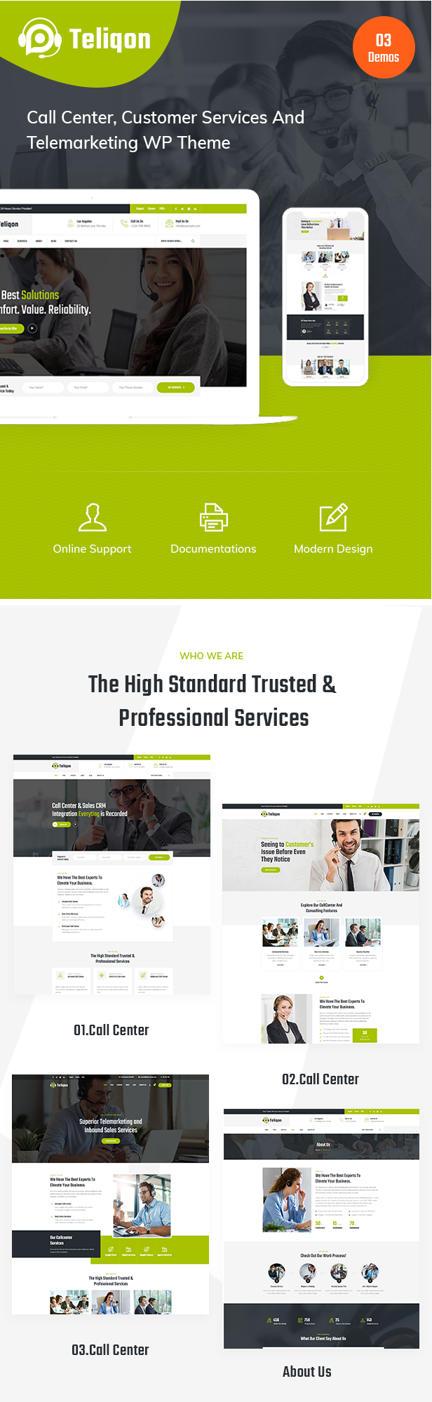 Teliqon Call Center and Telemarketing WordPress Theme