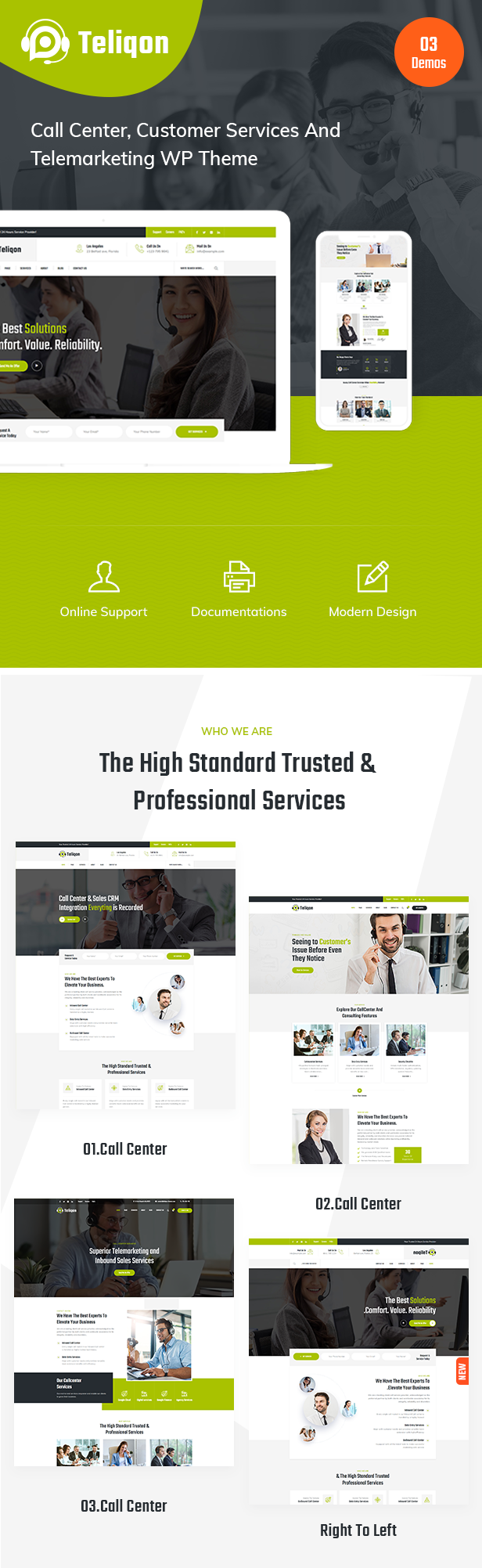 Teliqon Call Center and Telemarketing WordPress Theme